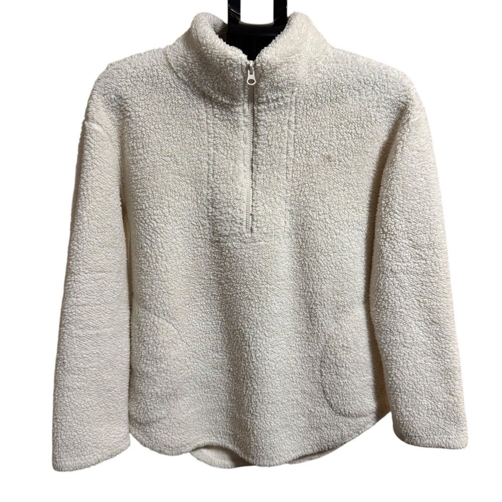 Koolaburra by Ugg Cream Sherpa 1/4 Zip Pullover Size Small Soft